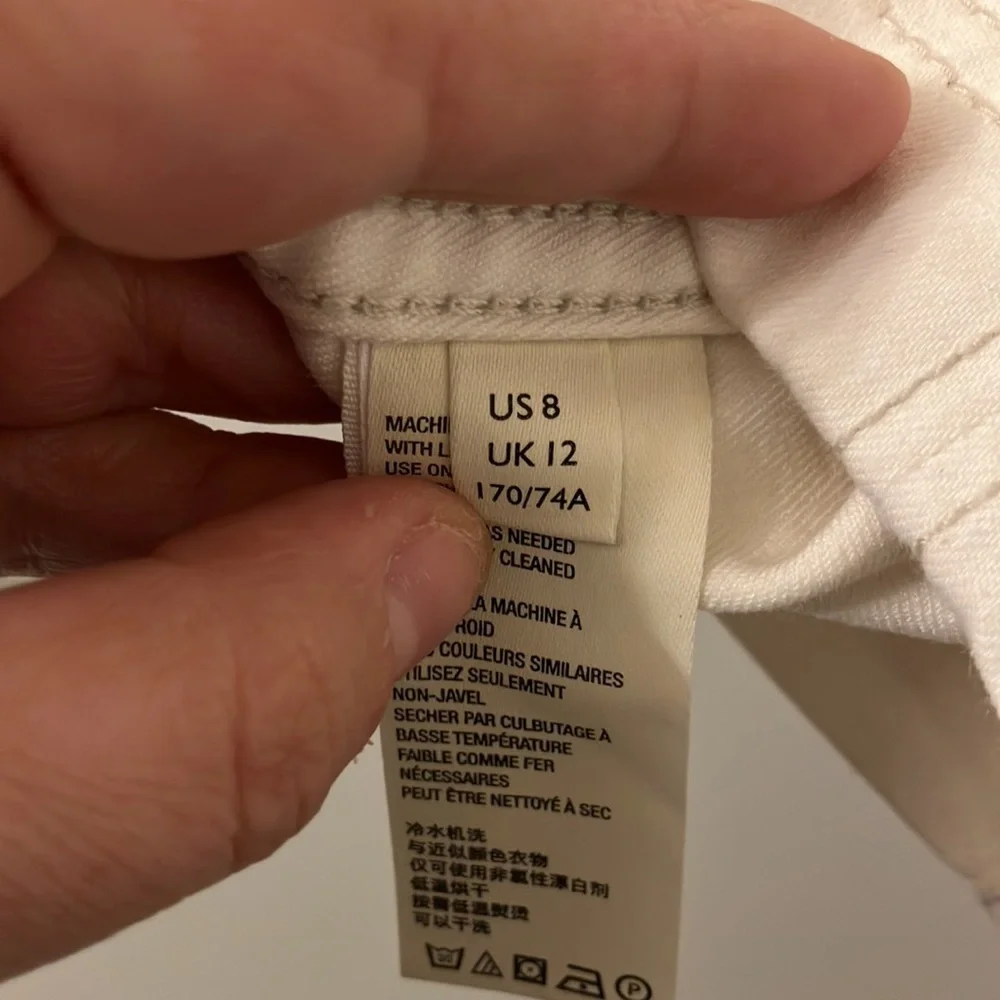Free people white back zip mini skirt 8 medium
